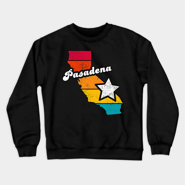 Pasadena California Vintage Distressed Souvenir Crewneck Sweatshirt by NickDezArts